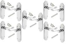 Door handles Polished Chrome pack of 5 (pairs) Shaped Scroll 168x42mm