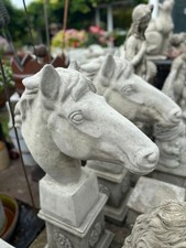 Pair of Horse Heads Garden Ornaments