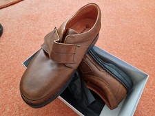 Sandpiper "Todd" Mens Shoes Brown. Diabetic Friendly.  Wide Fit. Easy Fastening.