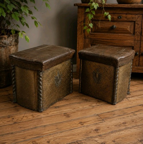 Pair antique hammered - of,