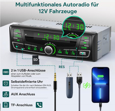 RDS Car Stereo│Bluetooth │FM/│USB│SD│AUX│MP3│65Wx4│LED Screen│7 Colors