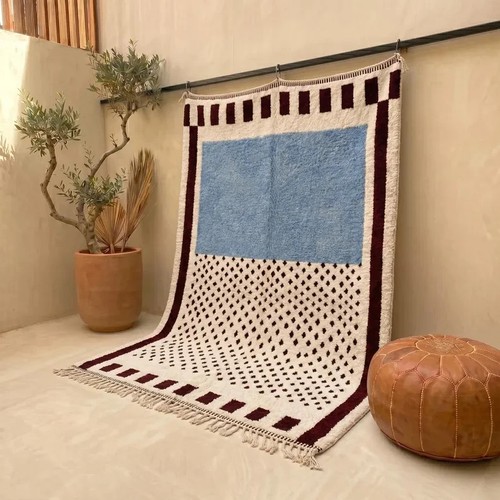 Handmade boujad wool rug - handmade,