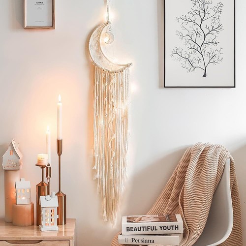 Macrame wall hanging moon - macrame, |