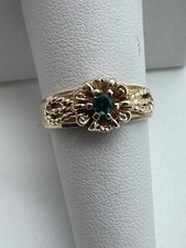 Antique 14k Yellow Emerald and