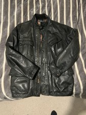 Vintage 90s Polo Ralph Lauren Waxed Biker Jacket XL Black Leather