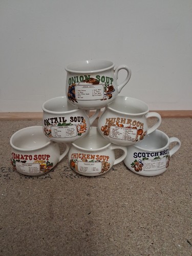 Vintage soup recipe mugs cups - vintage, mugs/cups
