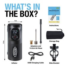 RING RTC2000 Handheld Digital Tyre Inflator Air Compressor USB LED Cordless