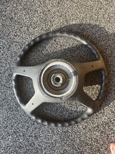 BMW E30 E32 E34 3 5 7 Series Black Leather Steering Wheel Oem 11528964