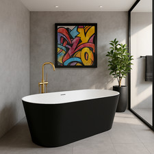 1700mm Freestanding Matt Black