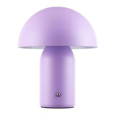 Modern Rechargeable Mushroom Table Lamp in Mat Lilac with Touch Dimmer Button...