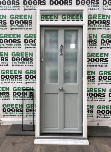 Tall composite front door grey - composite,