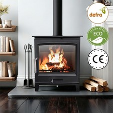 8KW Multifuel Stove Log Steel Woodburning Fireplace Defra Approved Eco Design