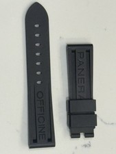 Panerai 22MM  Black  Rubber Caoutchouc Logo Strap (22/20MM)