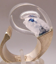 Ring Sterlingsilber 925 Designerkunstwerk von LAPPONIA aus Finnland Glaskörper
