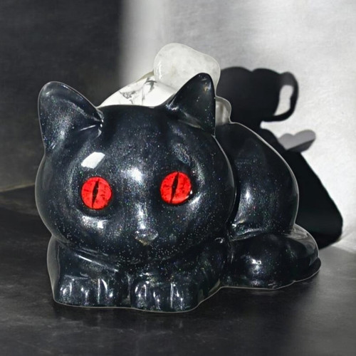 Black cat figurine ornament - figurine,