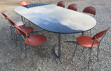 Italian Designer Large Glass Dining Table 8 Zanotta Chairs  FREE GB Delivery🚚🚚