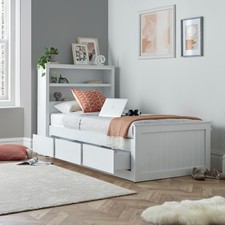 Enzo White Wooden Single Bed