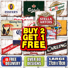 Large Metal Signs Shed Bar Pub Lager Beer Man Cave Garage Retro Vintage Tin Sign