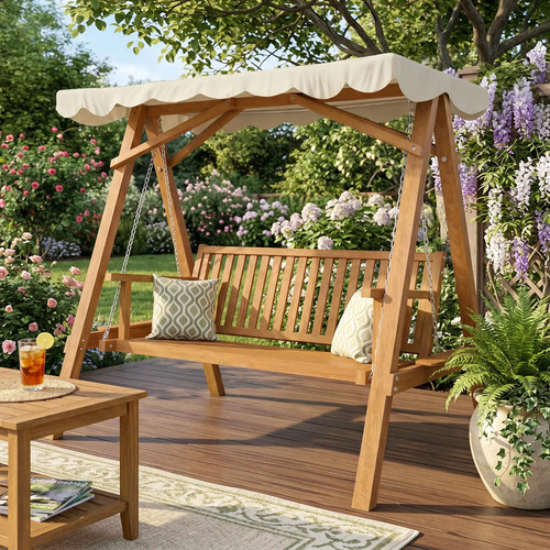 Garden wooden swing seat - garden,