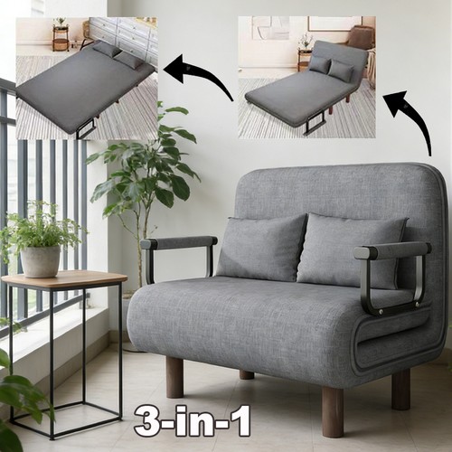 Double fabric sofa bed - fabric, sleeper