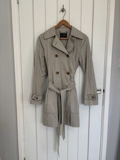 Hobbs London beige double-breasted trench coat with a belt UK 10