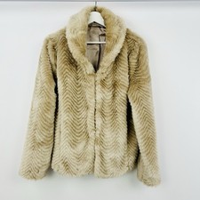 Faux Fur Jacket Coat Sz Large
