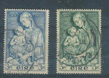 B6 Ireland used stamps - 1954 Marian Year, Madonna and Child, SG158/159, used 