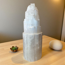 Natural Selenite Tower Lamp -