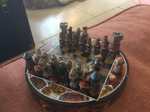 Peruvian chess set folding - set, in