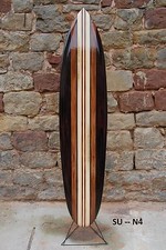 SURFBOARD NEW WOODEN 130cm (PAINTED BOTH SIDES) STRIPE RETRO BEACH VAN /su130N4D