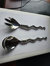 Carrol Boyes Salad Server Set Pewter and Stainless Steel