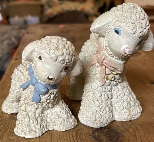 Vintage chalkware lamb - 2,