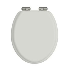 Heritage Chantilly Toilet Seat with Soft Close Brushed Nickel Hinges