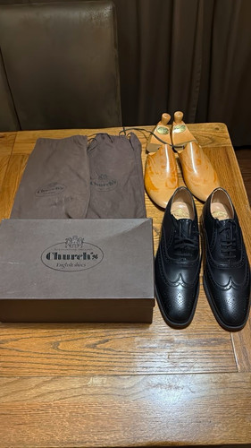 Church men black leather - men's,