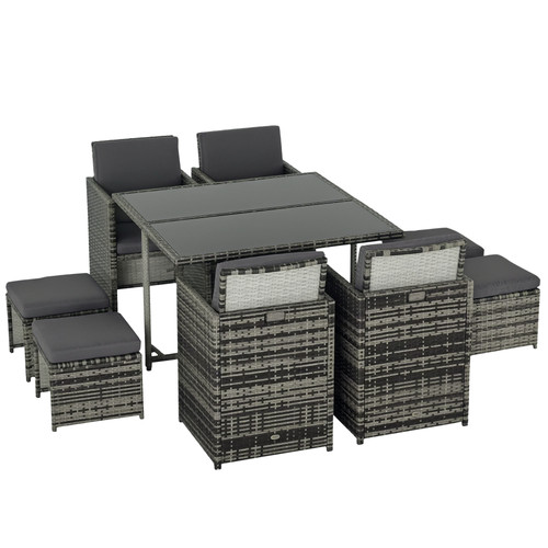 Outsunny seater cube - seater, rattan