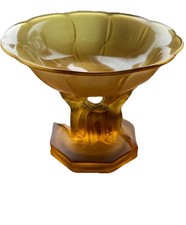 Walther&Sohne 1930s Amber Glass Lady “Glasgow Bowl
