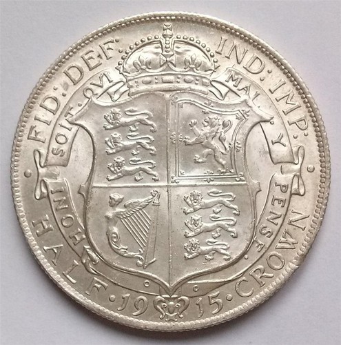 1915 silver half crown coin - half,