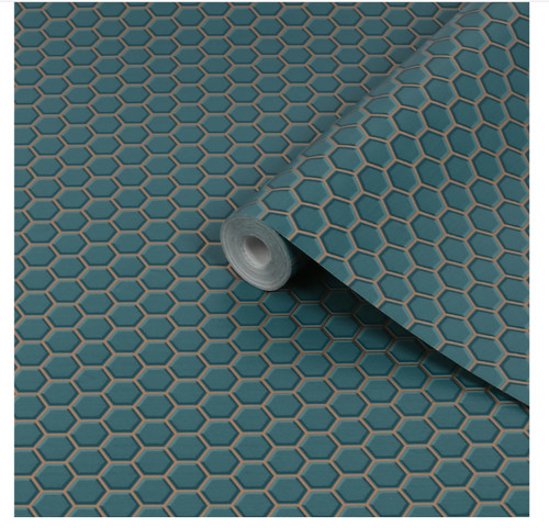 Contour teal tile effect - tile,