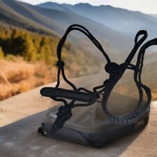 Handwoven Black  Rope Bitless Bridle & Matching Reins Full Size