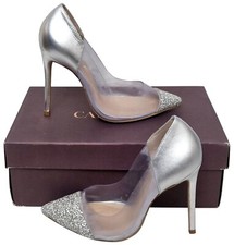 CARVELA Womens Lovely Geometric Silver Slip On Pointed Toe Shoes MRRP £129.00