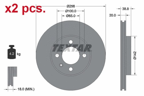 Pcs front brake disc rotos - pcs,