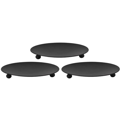 3pcs black iron candle holders - 3pcs,