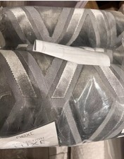 NEXT Charcoal Collection Luxe Geo Cut Velvet Pencil Pleat Lined Curtains 66x90” 