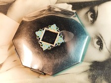 Octagonal silver blue floral