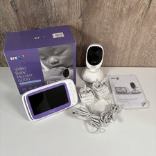 BT 088306 Video Baby Monitor 6000 Camera 5” Monitor Complete Set TESTED WORKING