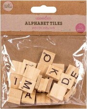 Wooden Scrabble Tiles Alphabet