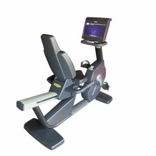 Technogym Recline Bike Excite+ Recumbent Unity Black Commercial Gym Equipment
