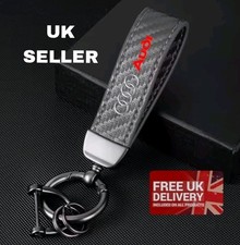 1x OEM Grey Leather Audi A1 A3 A4 A5 A6 A7 Q3 Q5 TT RS Keyring Keychain S Line