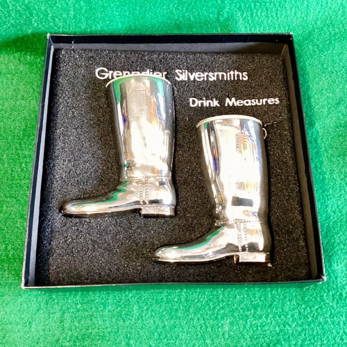 Silver plated boot drinks - silver,