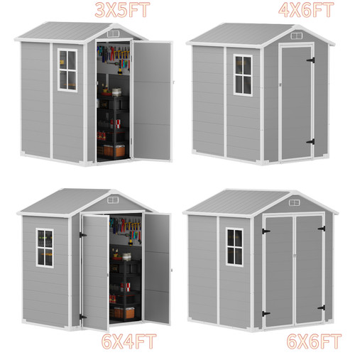 Plastic garden shed with - shed, floor